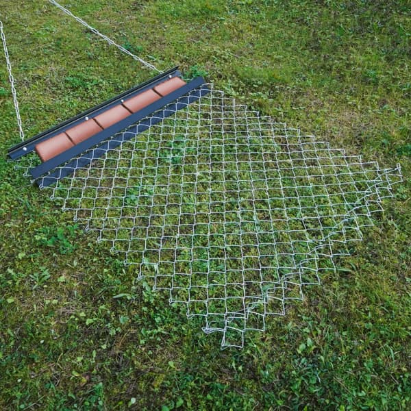 Kædeharve 120 cm bred x 150 cm lang ATV UTV Traktor Plænerive Udjævning Trækbar rive Q235 Stål Havegrus Landbrug Landskab