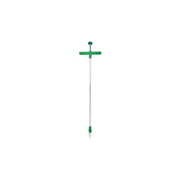 Manuell ogräsrensare - PEREL - eliminerar ogräs med rötter - längd 100 cm Grön, Silver