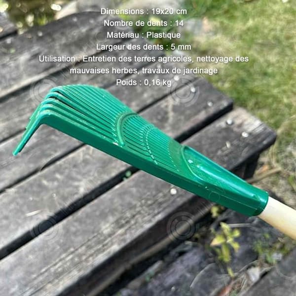 INN Trädgårdskratta 19x20cm med 14 tänder ogräskratta verktyg harvkratta utan handtag robust trädgårdsarbete effektivo