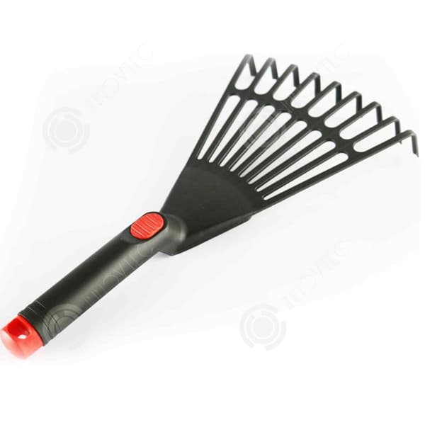 INN Trädgårdskratta 17,5x35cm med 9 tänder Rake Ogräsverktyg Rake Stubbler Kort handtag för trädgårdsarbete Robust Effektiv