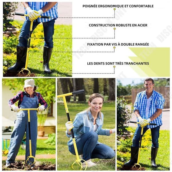 TD Handrake för trädgård 45cm x 94cm Högavkastande trädgårdsredskap Effektivt arbete Bärbara trädgårdsverktyg