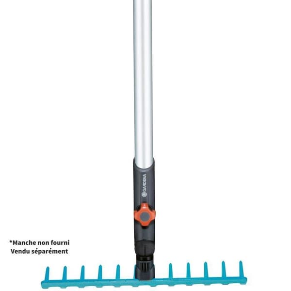 GARDENA 41cm combisystem® trädgårdskratta - Kraftiga stål - 16 pinnar - Kratta och utjämna marken - 25 års garanti (3179-20)