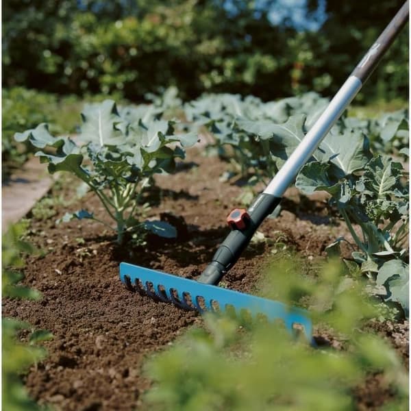 GARDENA Combisystem® Trädgårdskratta 36cm - Kraftig stål - 14 pinnar - Kratta & utjämna marken - 25 års garanti (3178-20)