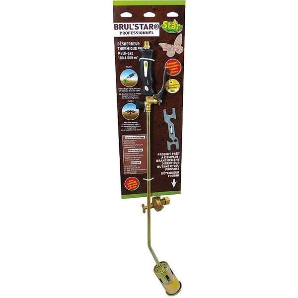 Brul'Star ogräsmaskin enkelslang 4m - STAR JARDIN - Justerbar regulator 0,4 bar - Svart och guldgul