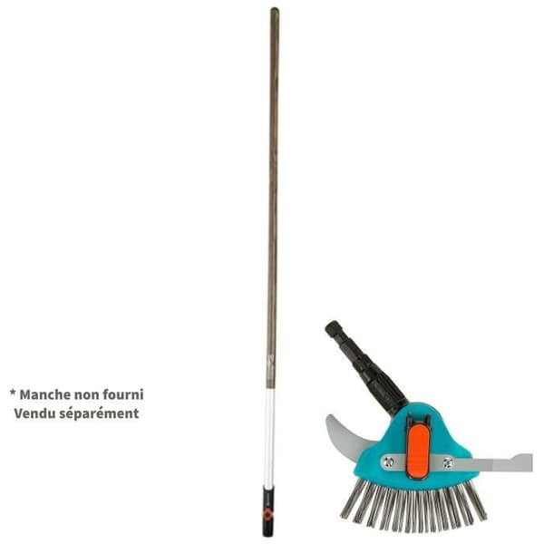 GARDENA 3-i-1 combisystem® ogräsmaskin för stigar och terrasser – Rostfritt stålblad – Solid blad – Metallborste – 25 års garanti (3608-20)
