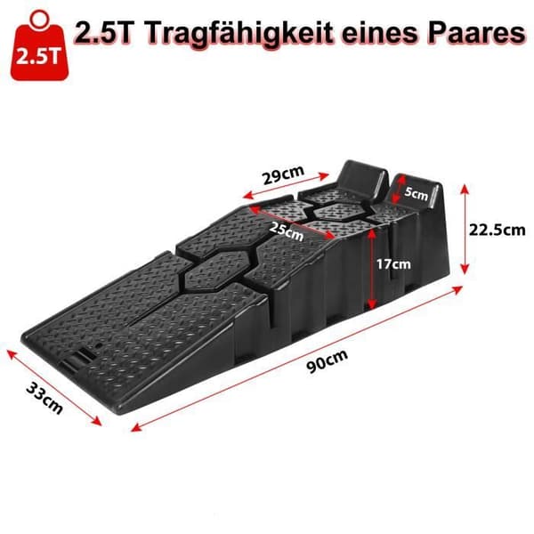 Lastbrygga - XMTECH - Set om 2 - Kapacitet 2500 kg - Mått 90 x 31 x 22,5 cm - Halkfri