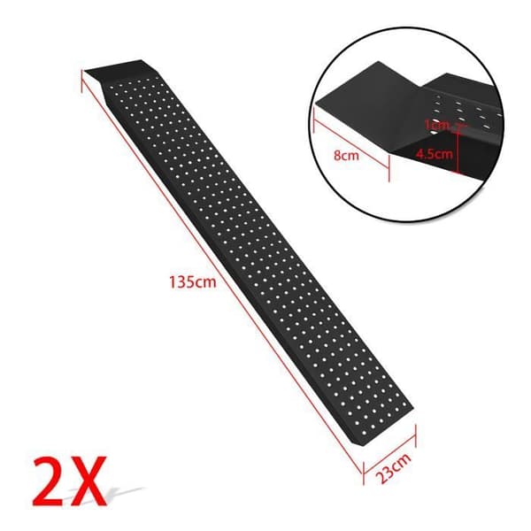 Lastbrygga - XMTECH - 2-pack - Galvaniserat Stål - Max 400 kg - Halkfri 135x23x4,5cm