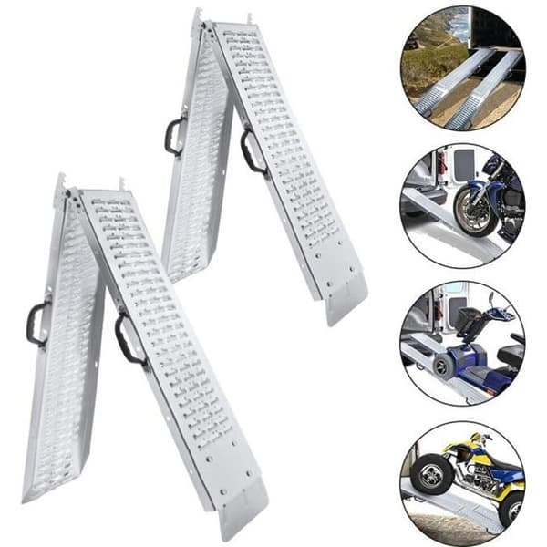 Laddningsrampe - XMTECH - Pack om 2 - Galvaniserat stål - 400 kg - Sklisäker