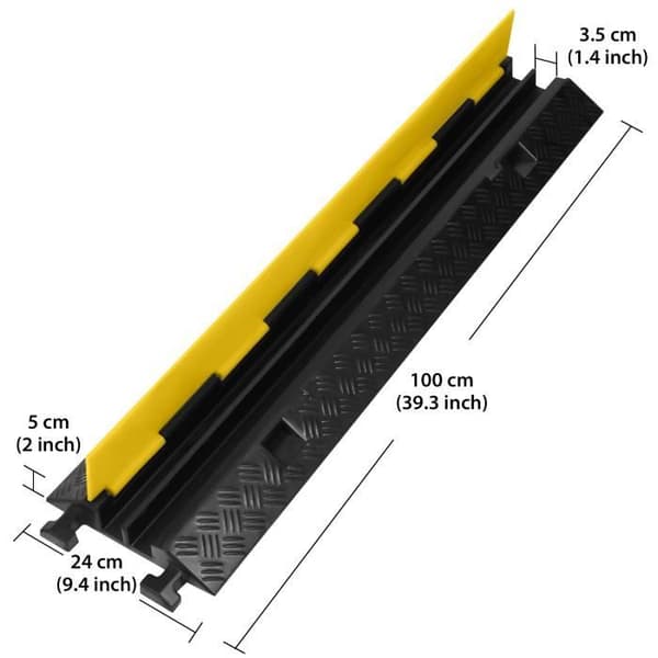 Kabelskyddsramp - XMTECH - 2 delar - Halkfritt gummi - 10T belastning - Vikbar design