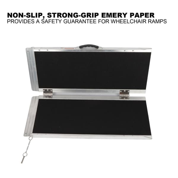 Aluminiumlegering Fällbar Rullstolsramp, Halkfri Yta, Lätt och Bärbar, Maximal Belastning 270 kg