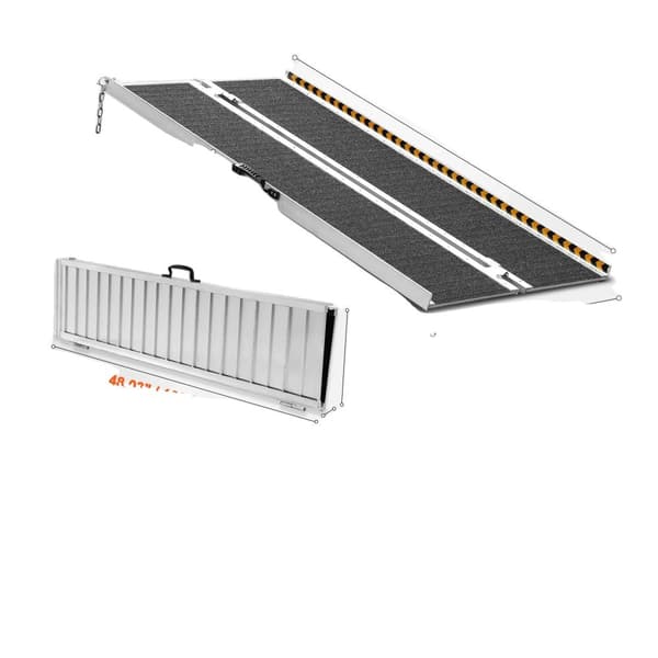 Rullstolsramp, 800 lbs lastkapacitet, halkfri yta, hopfällbar design,48tum