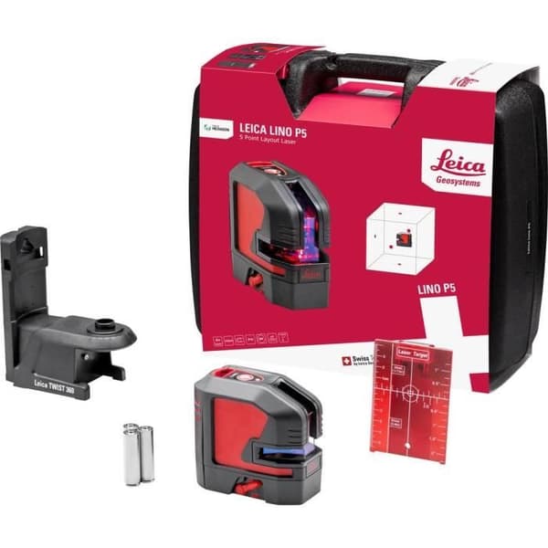 Leica Geosystems Lino P5 självnivellerande laser med punkter och linjer Räckvidd (max.): 30 m