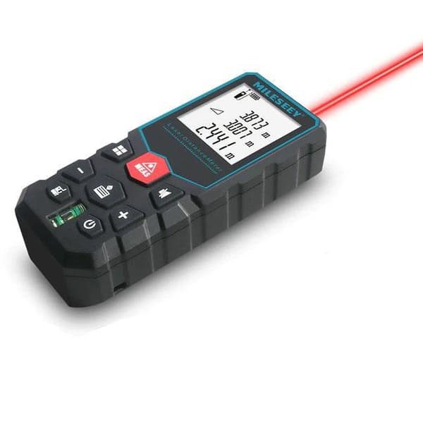 100m handhållen mini laseravståndsmätare med horisontell bubbla, stor smart bakgrundsbelyst skärm, 20 set datalagring, area/volymmätning