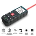 Miniatyrbild 1 av 7: 100m handhållen mini laseravståndsmätare med horisontell bubbla, stor smart bakgrundsbelyst skärm, 20 set datalagring, area/volymmätning