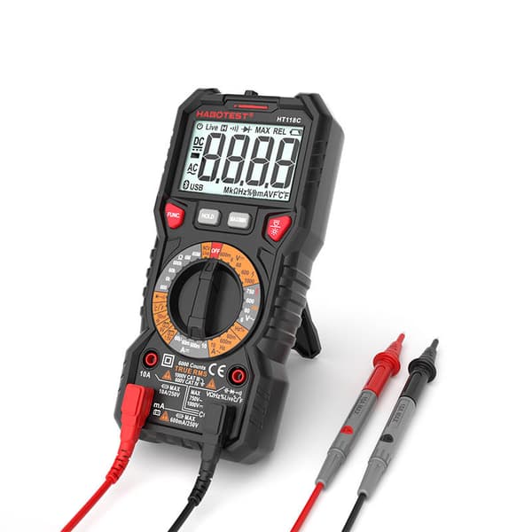 Digital Multimeter with Flashlight Habotest HT118C, True RMS, NCV, battery testing
