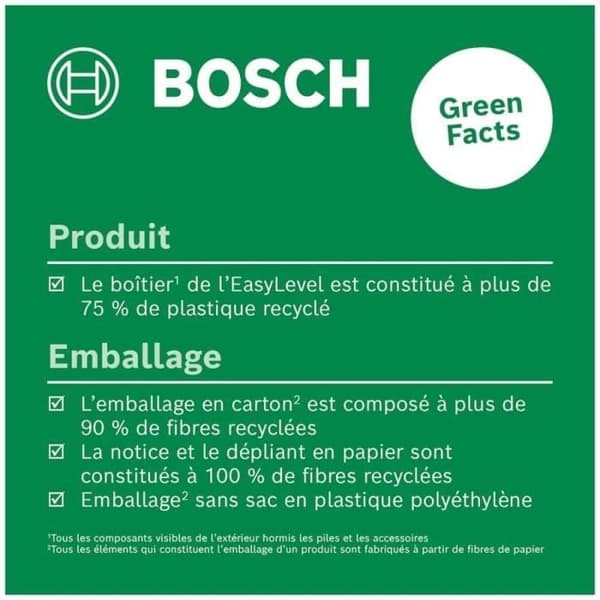 Bosch EasyLevel bubbellasernivå med väggfäste (laserlinje för flexibel inriktning på väggar och laserpunkt