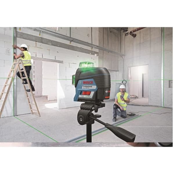 Bosch Professional GLL 3-80 CG Line Laser med gröna linjer med BM1-stöd, mätsteg, ficka, i Lboxx - 0601063T03