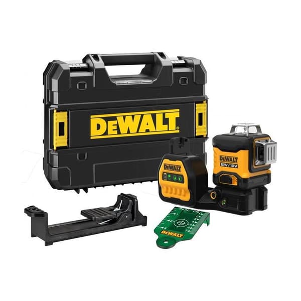 Lasernivå med flera linjer 3 x 360° XR 12V / 18V - DEWALT - i TSTAK-fodral - DCE089NG18-XJ Svart, Gul