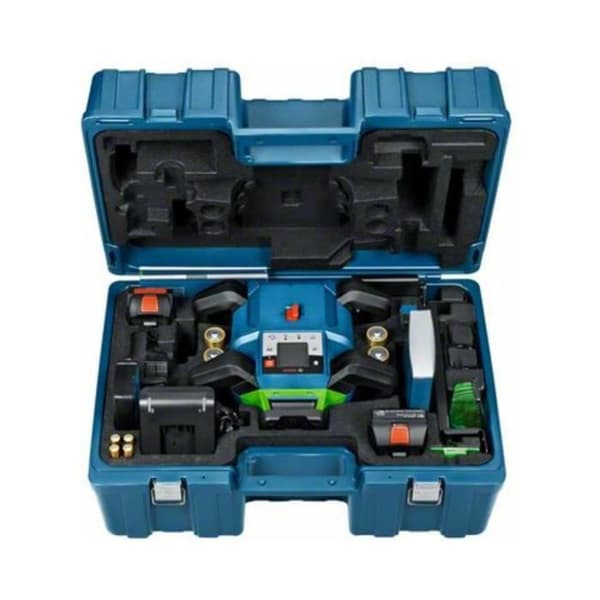 Bosch Professional GRL 650 CHVG rotationslaser med batteri, celler, cell, glasögon, fästen, platta, i fodral - 0601061V00