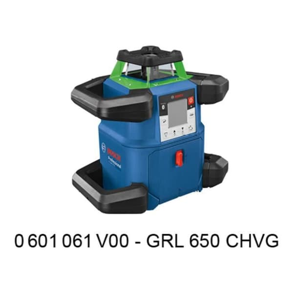 Bosch Professional GRL 650 CHVG rotationslaser med batteri, celler, cell, glasögon, fästen, platta, i fodral - 0601061V00