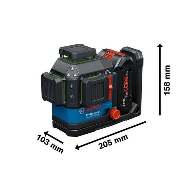 Laserlinjer BOSCH GLL 18V-120-33 CG - 0 601 065 101 Professionell - Maskin utan tillbehör i L-BOXX med tillbehör