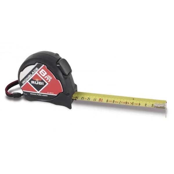 Måttband - IRONBLADE - 8 m / 25 mm - Metallhölje - Precision Klass II - Automatisk låsning