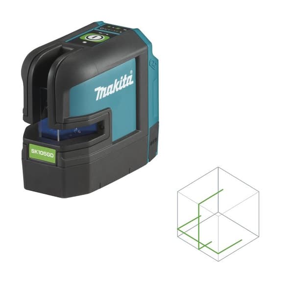 Laser kors 35 m 12 V CXT Li-Ion MAKITA i väska - SK105GDZ Svart, Blå