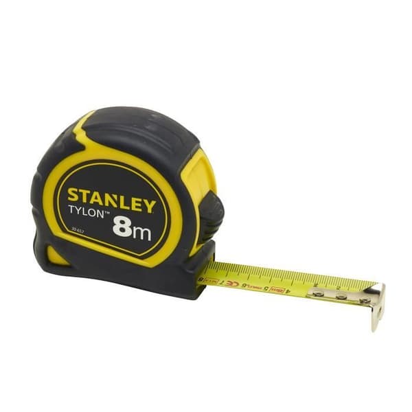 STANLEY måttband - 8m x 25mm - Lackat stålband med 2 nitkrokar