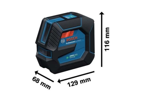 Laserlinjer - BOSCH PROFESSIONAL - GLL 20-22 G - Grön laser - Dual Power-strömförsörjning - Precision ± 0,3 mm/m
