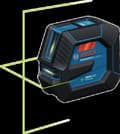 Miniatyrbild 2 av 5: Laserlinjer - BOSCH PROFESSIONAL - GLL 20-22 G - Grön laser - Dual Power-strömförsörjning - Precision ± 0,3 mm/m