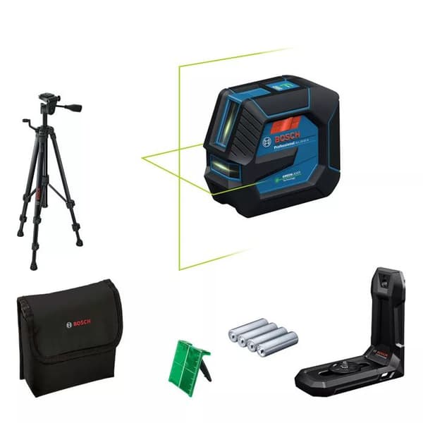 Laserlinjer GLL 20-22 G - BOSCH - med 4 batterier 1,5V - stativ BT 150 - transportväska - 0601065601