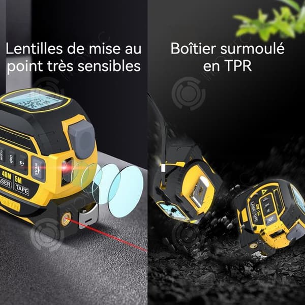 INN Laseravståndsmätare 3-i-1 Digitalt måttband med LCD-skärm och korslaser 131Ft Laser 16Ft Måttband