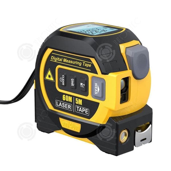 INN Laseravståndsmätare 3-i-1 Digitalt måttband med LCD-skärm och korslaser 131Ft Laser 16Ft Måttband