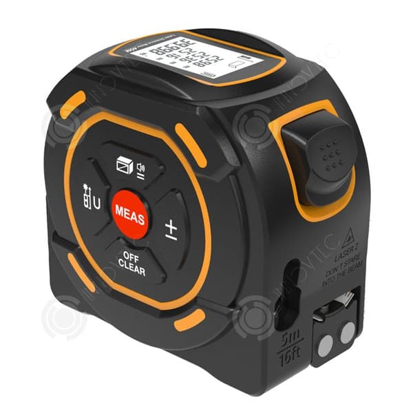 INN Digital laser måttband 2 i 1 87x79x58mm Avståndsmätare med LCD-skärm och korslaser 60m Laser 5m Måttband