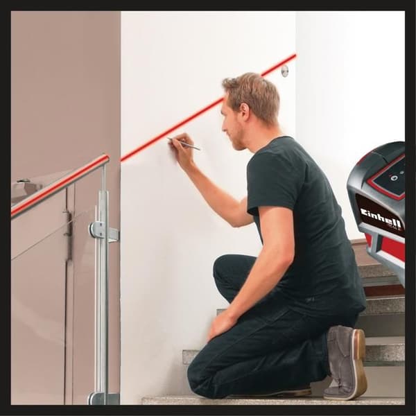 EINHELL TC-LL 2 korslasernivå - Räckvidd 8m - Precision 0,5 mm/m - Laser klass II