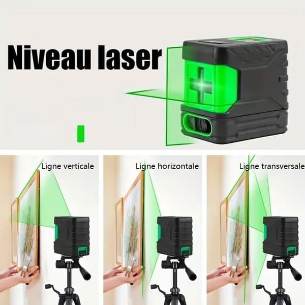 Grön Laser Nivå 30M - Lasernivåer - Automatiskt Nivellerande Grön Laser med Vertikal och Horisontell Korslinje