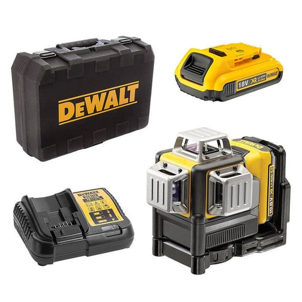 10,8V XR grön multi-line lasernivå + 1 2Ah batteri + laddare - DEWALT - DCE089D1G-QW