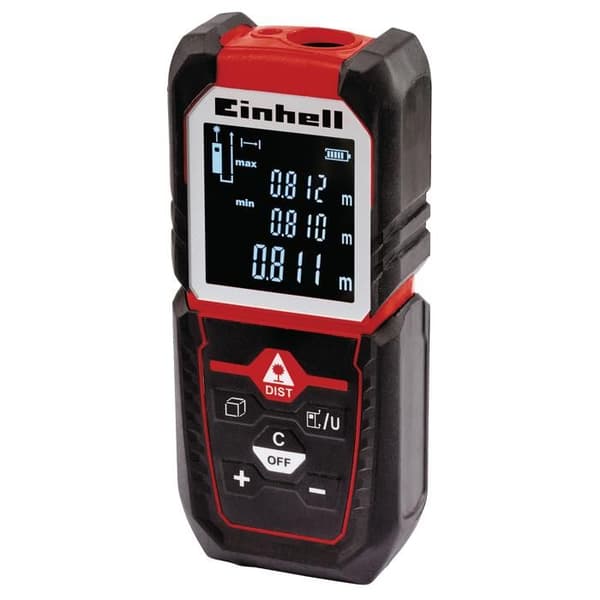 Einhell Laseravståndsmätare TC-LD 50 (Mätreferens: framkant, bakkant och utfällbar stoppplatta)
