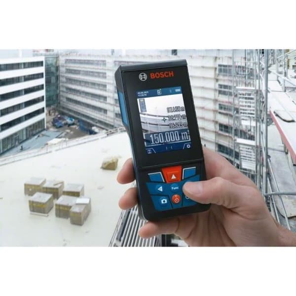 Bosch Professional GLM 150-27 C laseravståndsmätare (Bluetooth, räckvidd: 0,08 – 150,00 m; mikro-USB-kabel, lock) - 0601072Z00