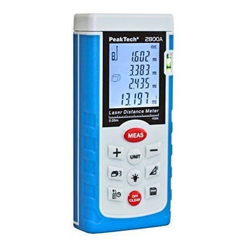 PeakTech Peak Tech Professional Laser Avståndsmätare 0,05m till 40m Avståndsmätare Med hög noggrannhet och areaberäkning,