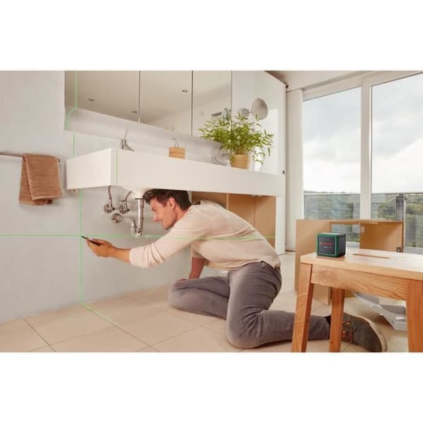 Bosch linjelaser - Quigo Green - Grön strålteknik - Räckvidd 12m