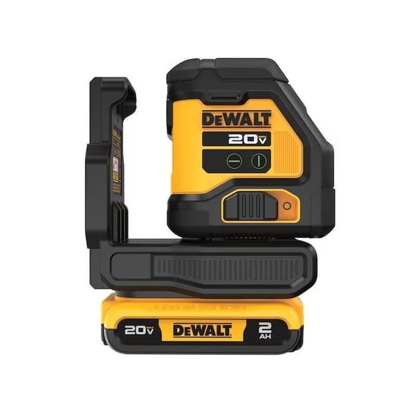 Kompakt krosslaser med grönt stråle 18V DEWALT DCLE34021D1-QW med ett batteri 2,0 Ah
