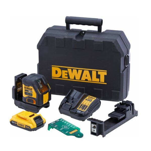 Kompakt krosslaser med grönt stråle 18V DEWALT DCLE34021D1-QW med ett batteri 2,0 Ah