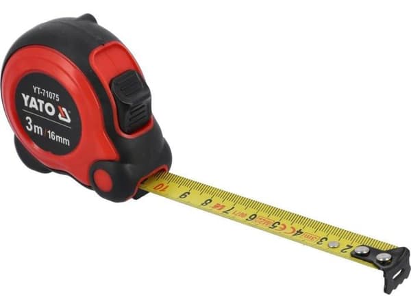 Längd (meter - tejp - måttband) Yato - YT-71075 - RULLANDE MÅTT 3m x 16mm