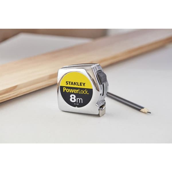 Måttband - STANLEY - Powerlock Classic ABS - 8m - Mylarbeläggning - 3 nitkrokar