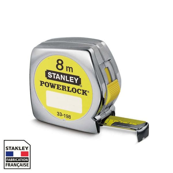 Måttband - STANLEY - Powerlock Classic ABS - 8m - Mylarbeläggning - 3 nitkrokar