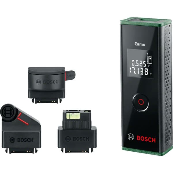 Laseravståndsmätare - Bosch hem och trädgård - Zamo Set Premium - Mätområde 20 m - Noggrannhet 1 mm - Trådlös Svart, Grön