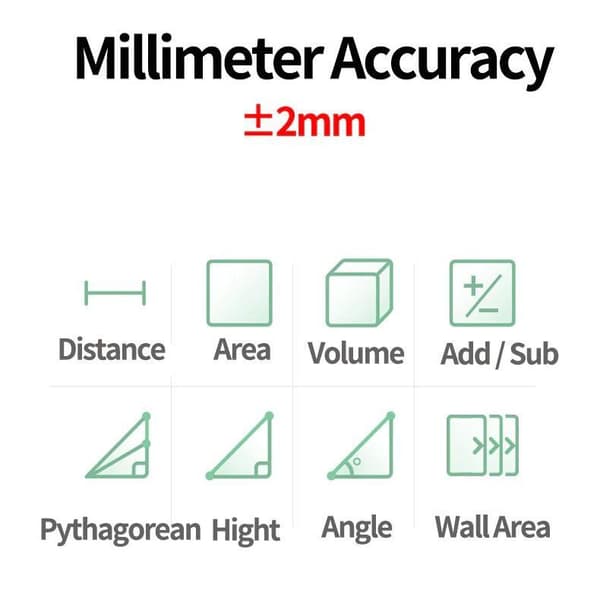 100m laseravståndsmätare med hög precision, multifunktionell laseravståndsmätare
