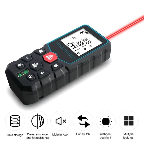 50m professionell laseravståndsmätare med area-/volymmätningsfunktion, lasermåttband med hög precision, 20 gruppers historia
