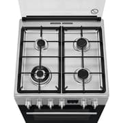 KOMFYR ELECTROLUX Dbake LKK664200X, 4 brennere, Gass + Elektrisk, L 60 cm, Grill, rustfritt stål